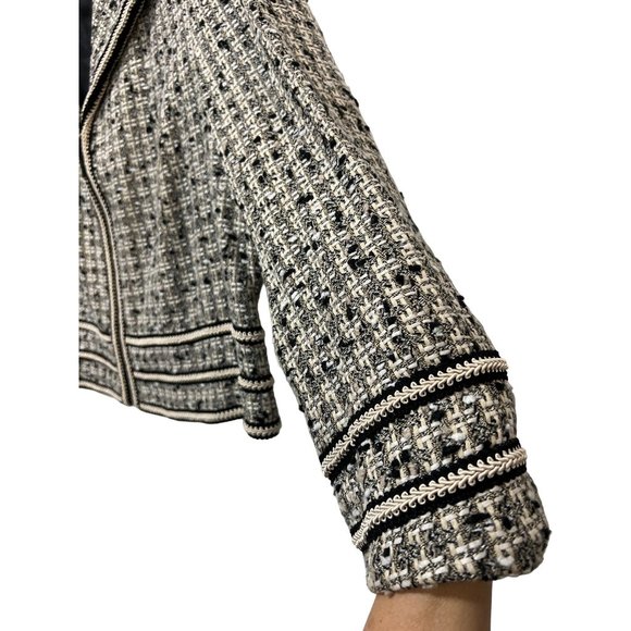 Jones New York Tweed Jacket Zippered Top - Picture 4 of 6